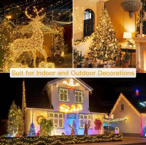 Ollny Christmas Tree Lights, 20m 200 LED Outdoor Fairy Light